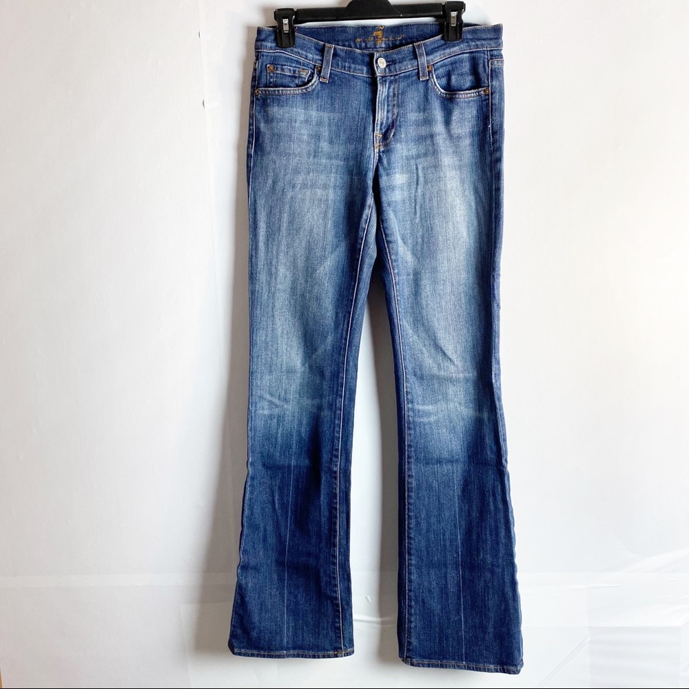 7 For All Mankind Blue Boot Cut Jeans